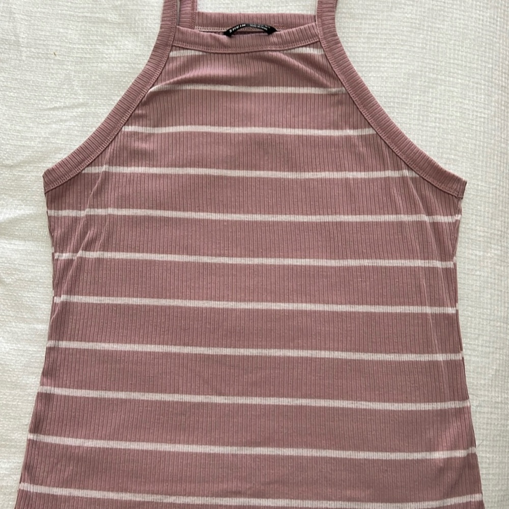 Pink with white stripe tank